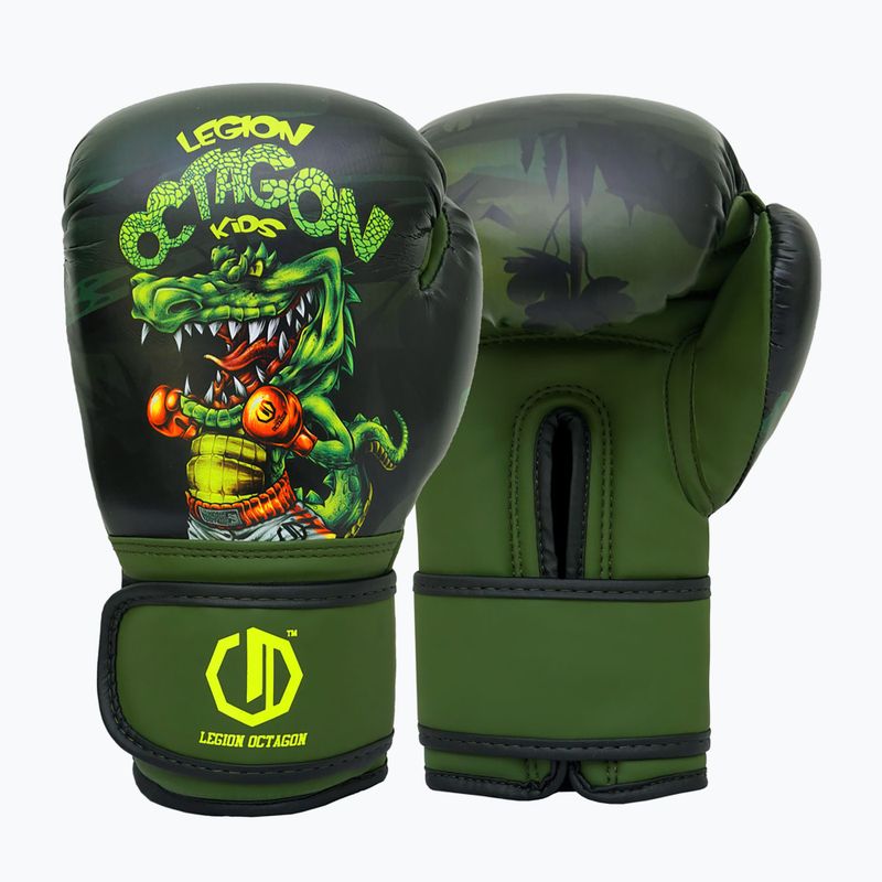 Mănuși de box Octagon Legion Crocodile green/multicolour