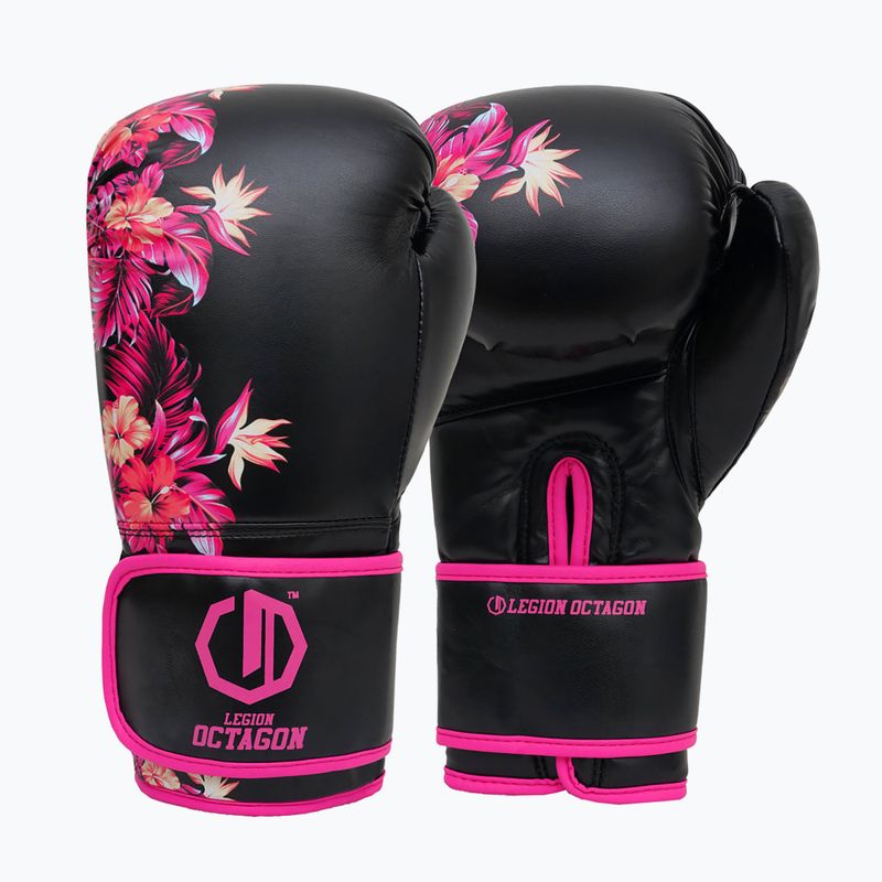 Mănuși de box Octagon Legion Flower black/pink