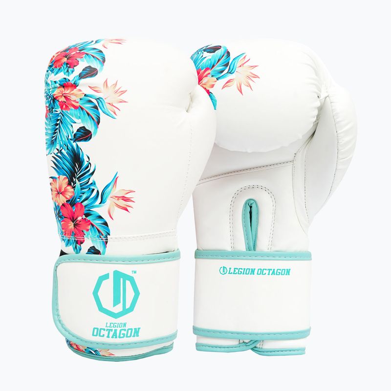 Mănuși de box Octagon Legion Flower white/sea green