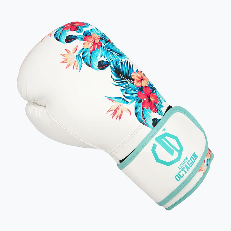 Mănuși de box Octagon Legion Flower white/sea green 2