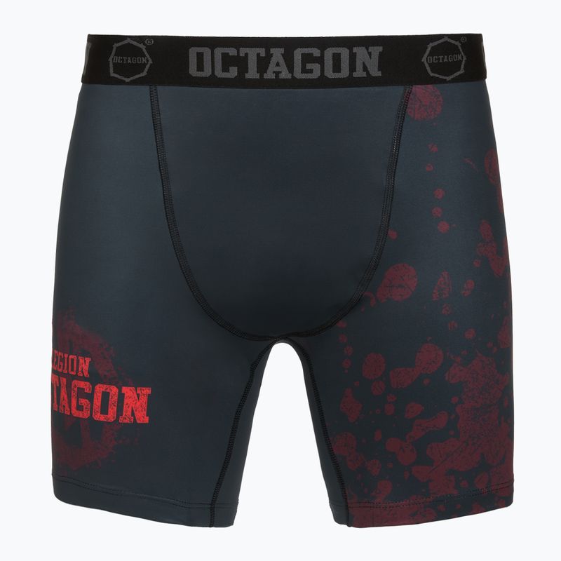 Pantaloni scurți de antrenament pentru bărbați Octagon Legion Grunge negru/roșu