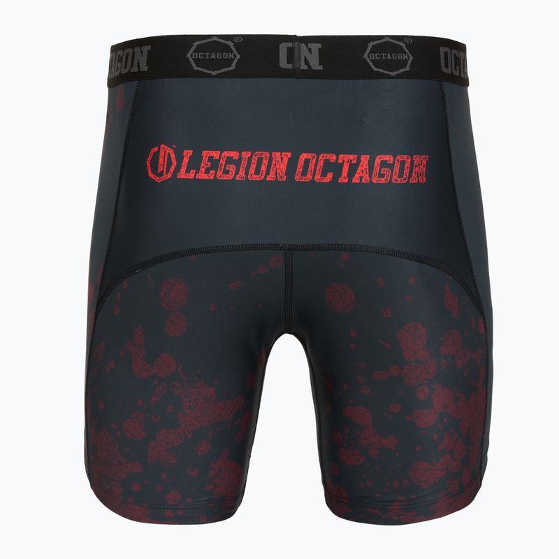 Pantaloni scurți de antrenament pentru bărbați Octagon Legion Grunge negru/roșu 2