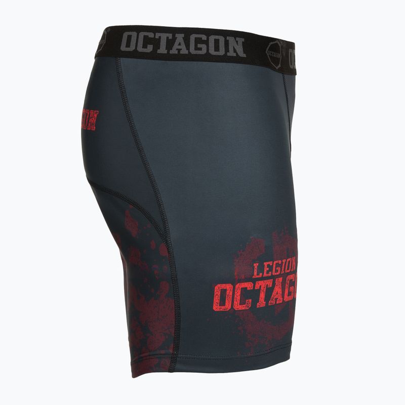Pantaloni scurți de antrenament pentru bărbați Octagon Legion Grunge negru/roșu 3