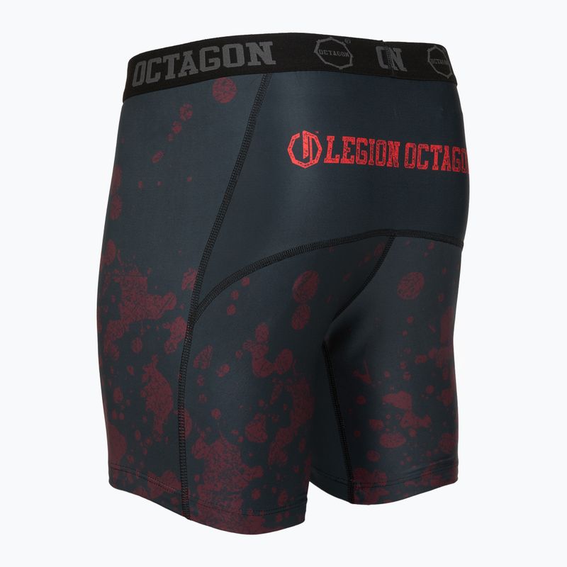 Pantaloni scurți de antrenament pentru bărbați Octagon Legion Grunge negru/roșu 4