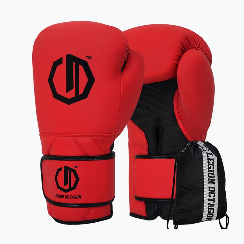 Mănuși de box Octagon Legion Enforcer + dark red bag