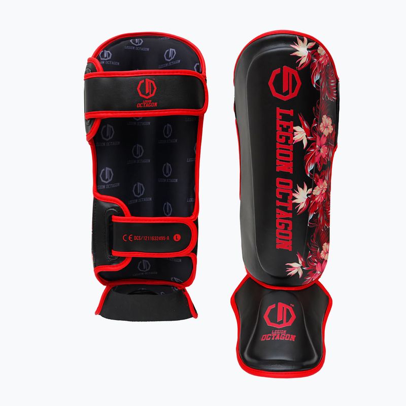 Apărători tibii Octagon Legion Flower black/red 2