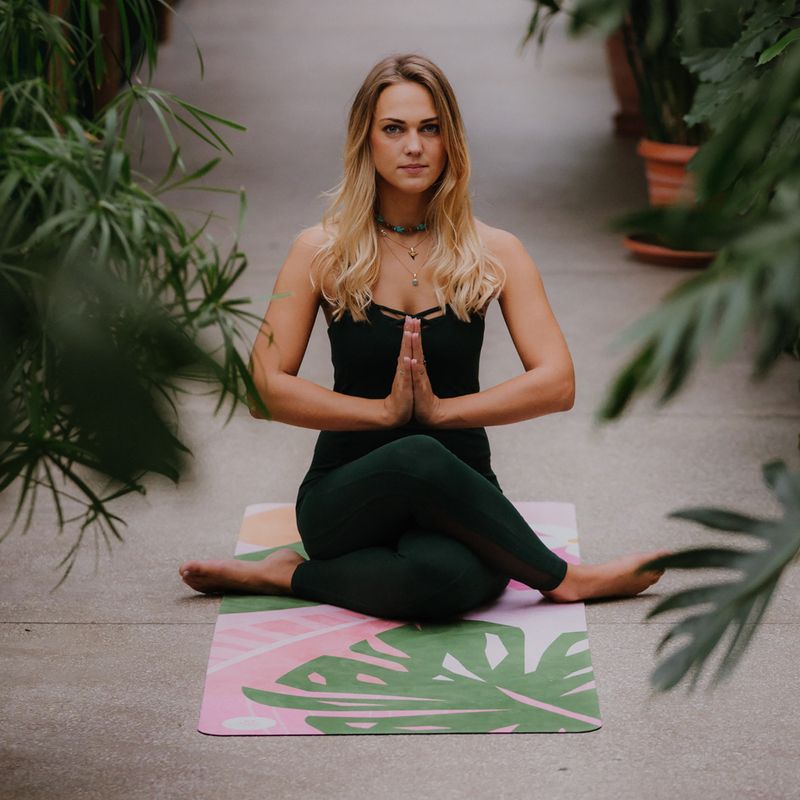 Covoraș de yoga Moonholi TROPICANA TRAVEL roz SKU-120 5