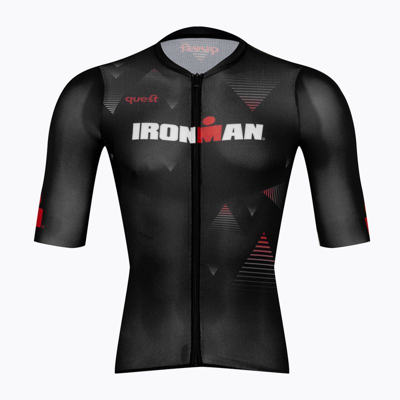 Tricou de ciclism pentru bărbați Quest Race Line France Iron Man black