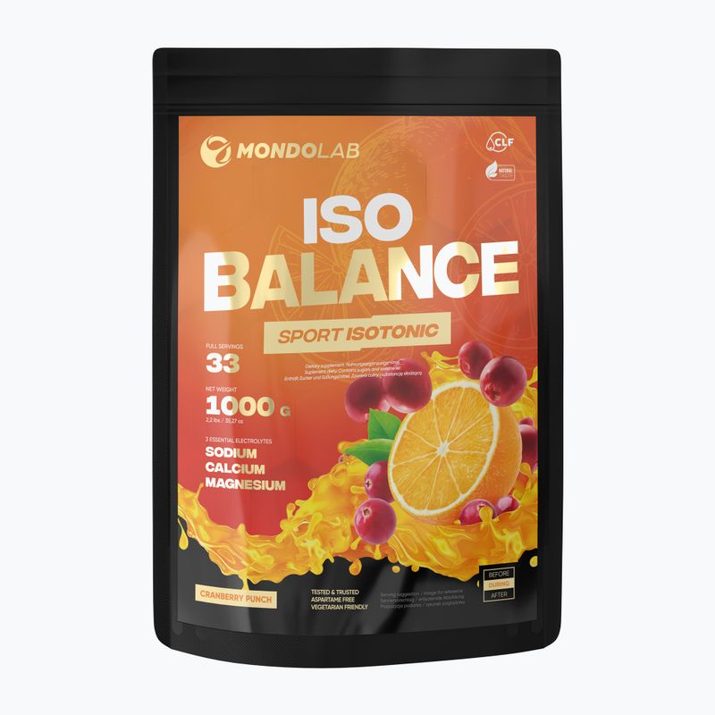 Pudră de băutură izotonică MONDOLAB Balance Bitter Cranberry Punch 100g portocaliu-cranberry MND007