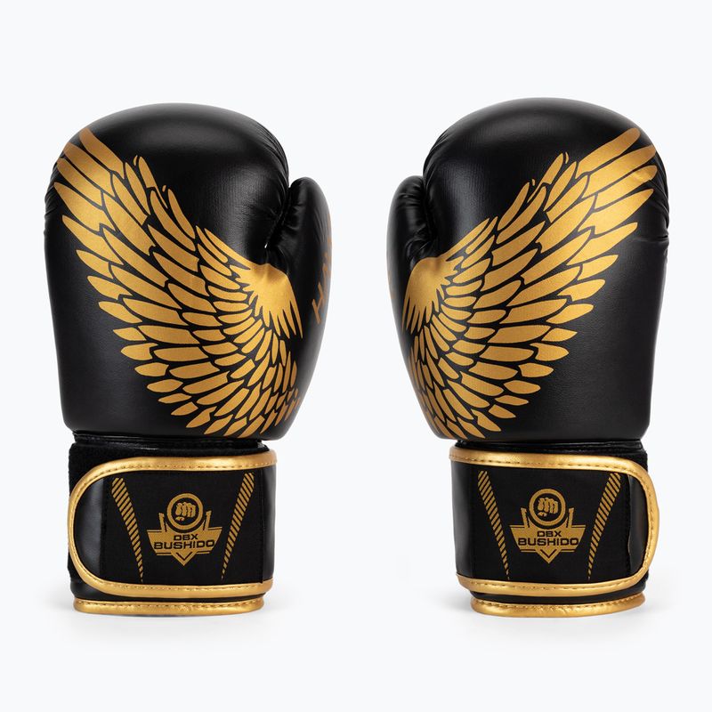Mănuși de box Bushido HAWK Active Clima negru și auriu B-2v17 2