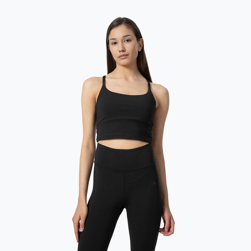 Top de yoga pentru femei 4F negru 4FSS23TTSHF270-20S