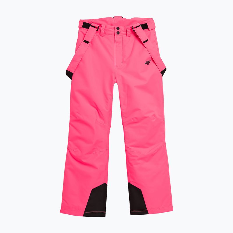 Pantaloni de schi pentru copii 4F F353 roz cald neon pentru copii 7