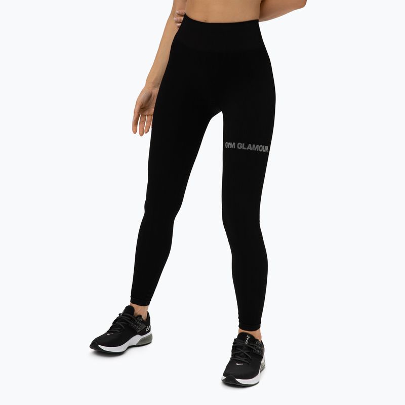 Colanți de antrenament pentru femei Gym Glamour Push Up Deep Black 311