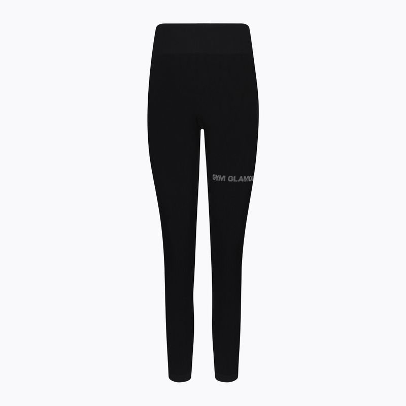 Colanți de antrenament pentru femei Gym Glamour Push Up Deep Black 311 5