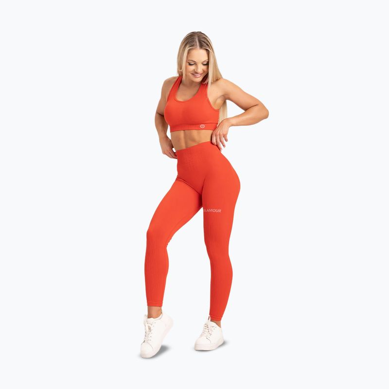 Colanți de antrenament pentru femei Gym Glamour Push Up Coral 369 17