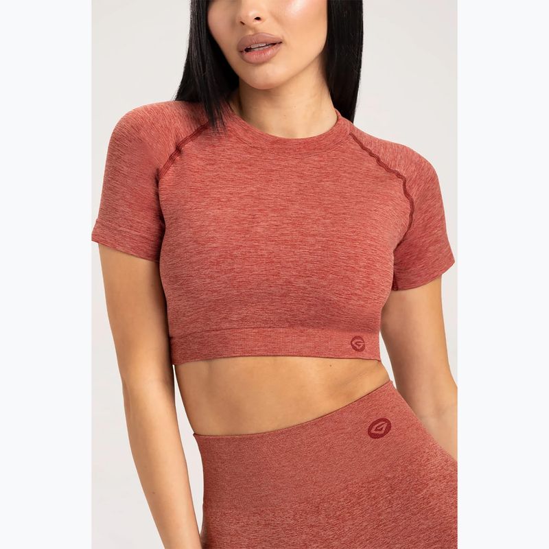 Tricou de antrenament pentru femei Gym Glamour Seamless Rashguard cherry 3