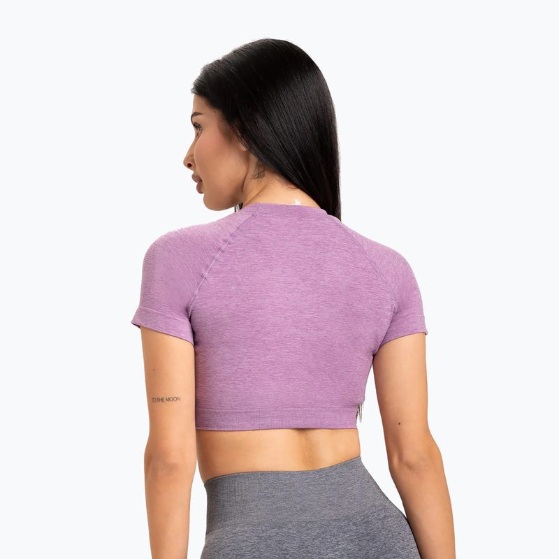 Tricou de antrenament pentru femei Gym Glamour Seamless Rashguard lilac 2