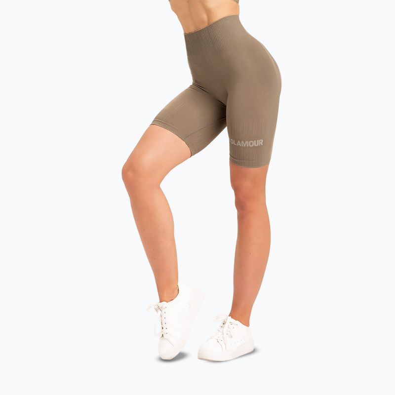 Colanți scurți de antrenament pentru femei Gym Glamour Push Up Nude 316 11