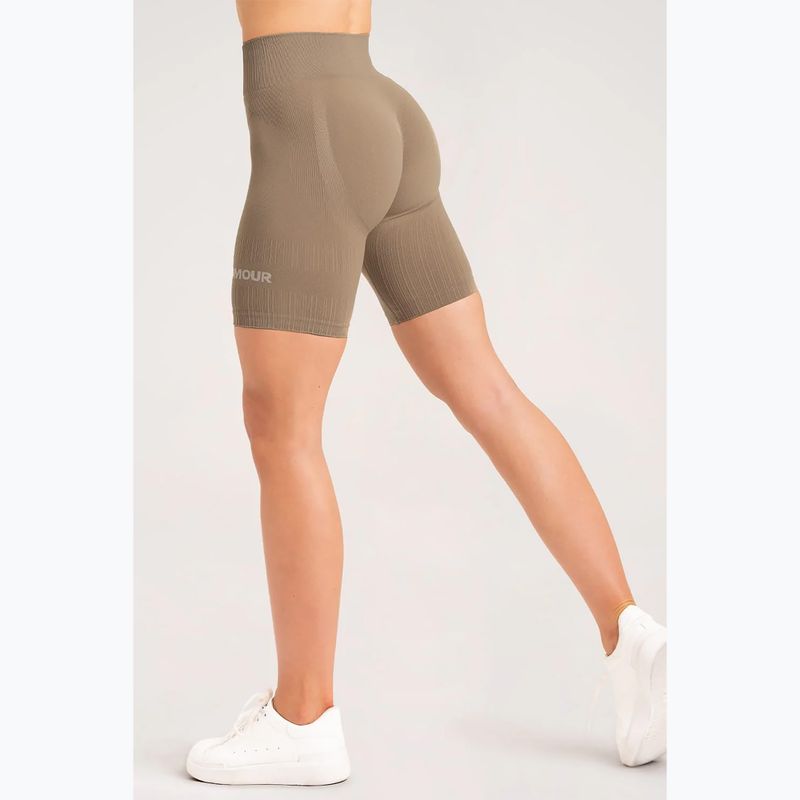 Colanți scurți de antrenament pentru femei Gym Glamour Push Up Nude 316 14