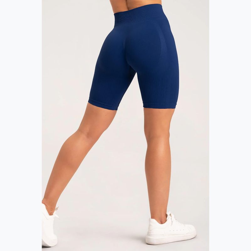 Colanți scurți de antrenament pentru femei Gym Glamour Push Up Classic Blue 317 13