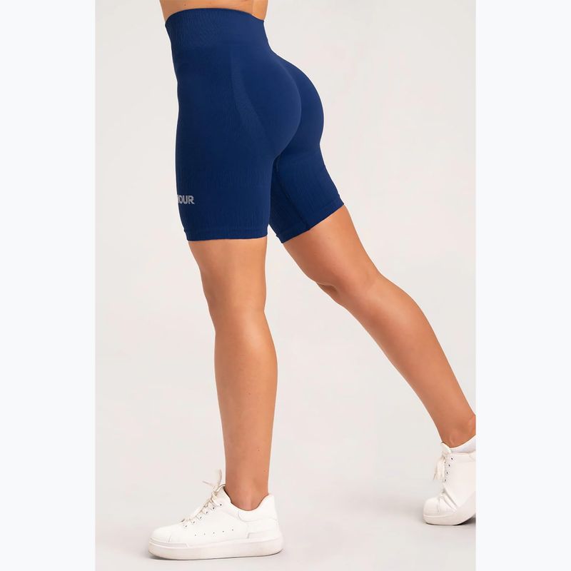 Colanți scurți de antrenament pentru femei Gym Glamour Push Up Classic Blue 317 15