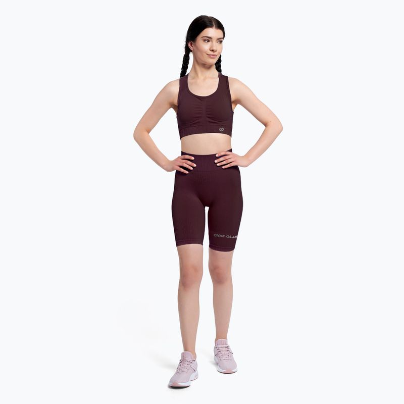 Colanți scurți de antrenament pentru femei Gym Glamour Push Up Grape 318 2