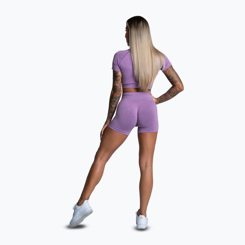 Pantaloni scurți de antrenament pentru femei Gym Glamour Seamless lilac 3