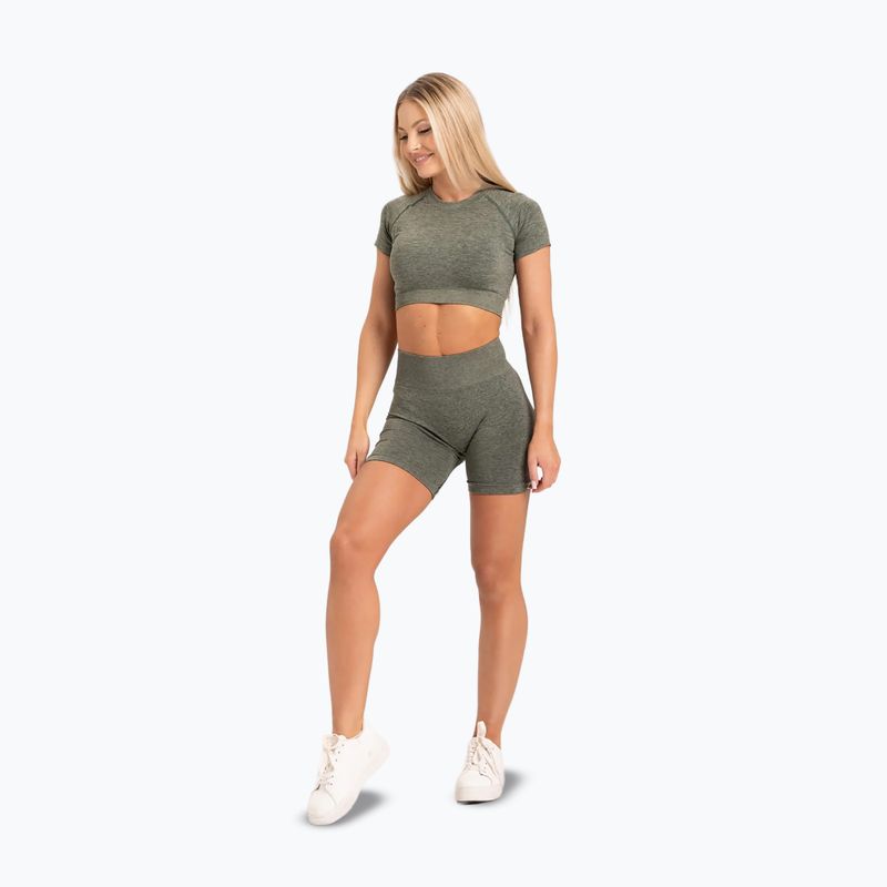 Pantaloni scurți de antrenament pentru femei Gym Glamour Seamless khaki 2