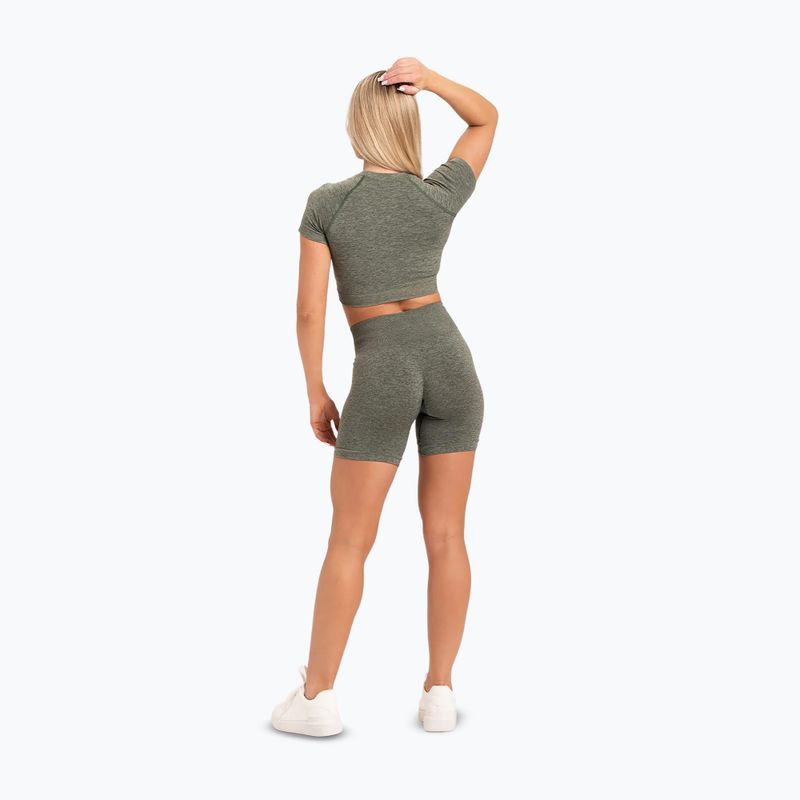 Pantaloni scurți de antrenament pentru femei Gym Glamour Seamless khaki 4