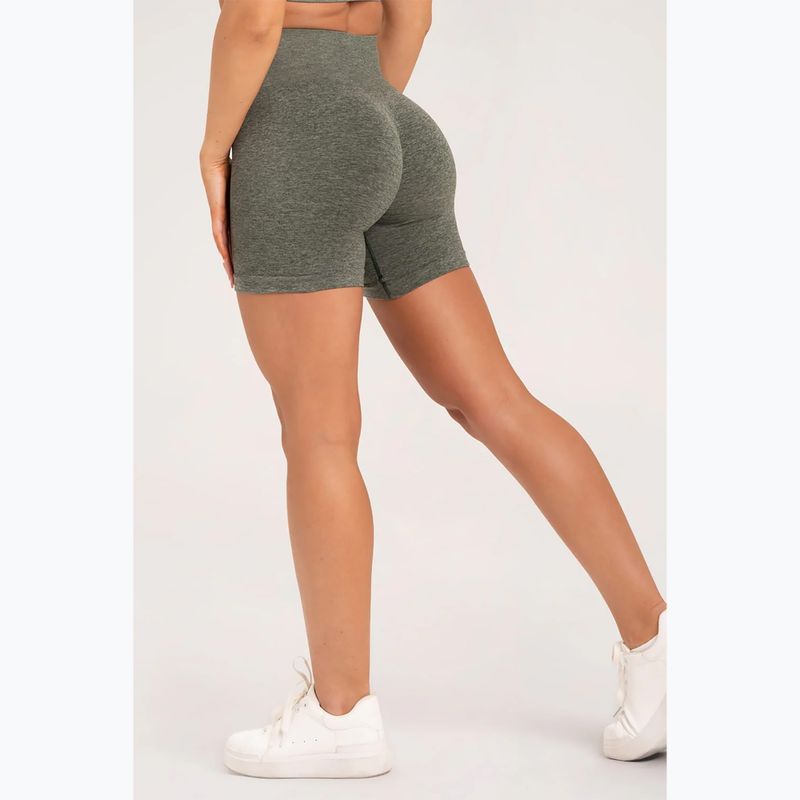Pantaloni scurți de antrenament pentru femei Gym Glamour Seamless khaki 5