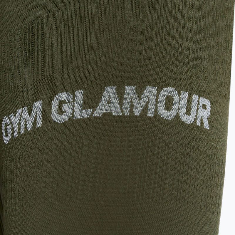 Colanți de antrenament pentru femei Gym Glamour Push Up Khaki 399 8