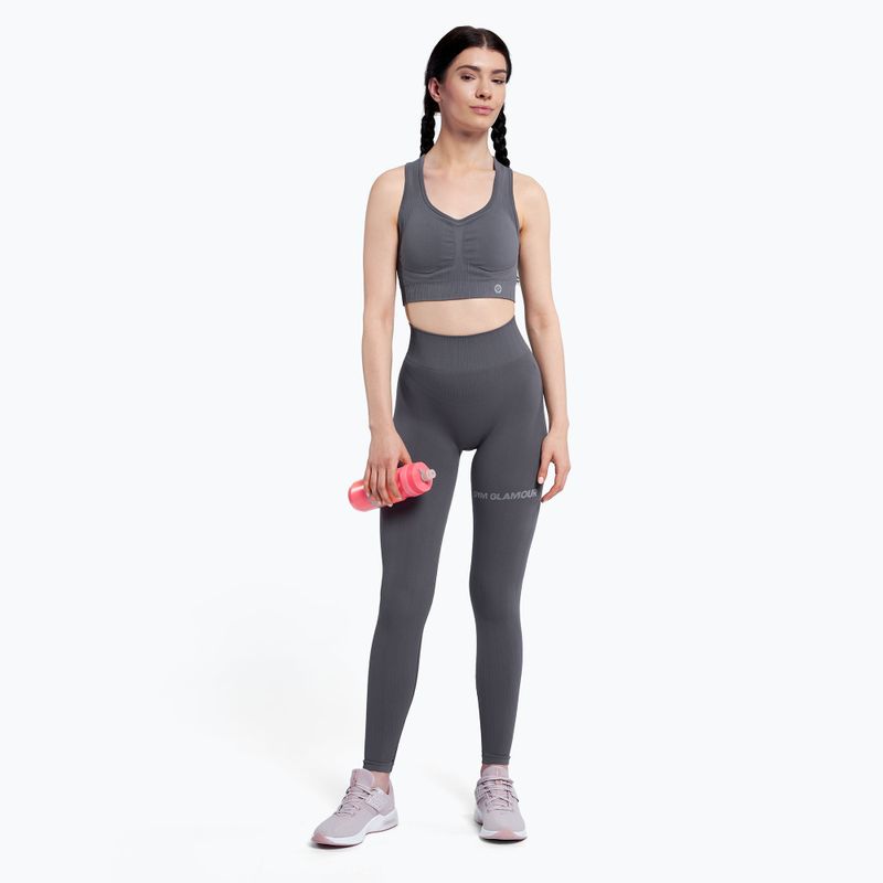 Colanți de antrenament pentru femei Gym Glamour Push Up Grey 400 2