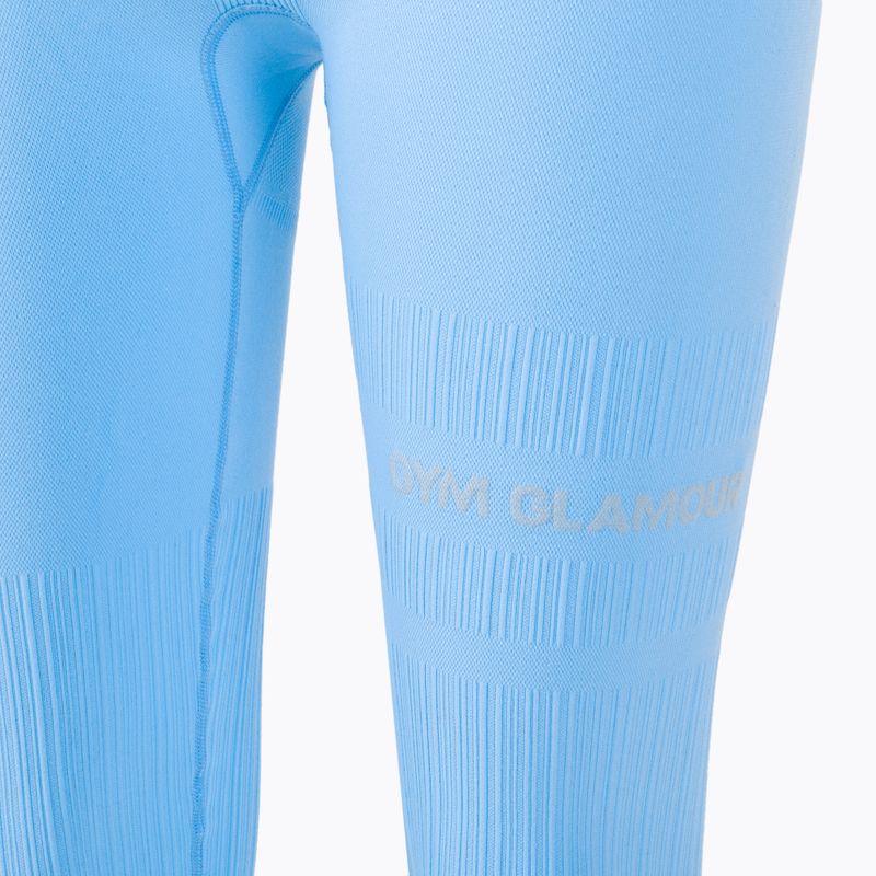 Colanți de antrenament pentru femei Gym Glamour Push Up Baby Blue 405 8