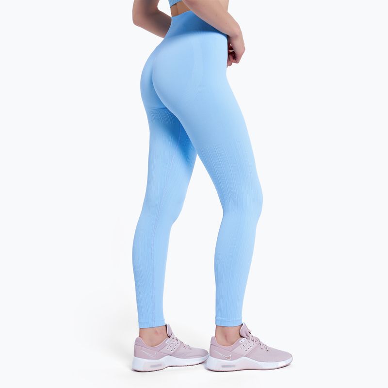 Colanți de antrenament pentru femei Gym Glamour Push Up Baby Blue 405 3