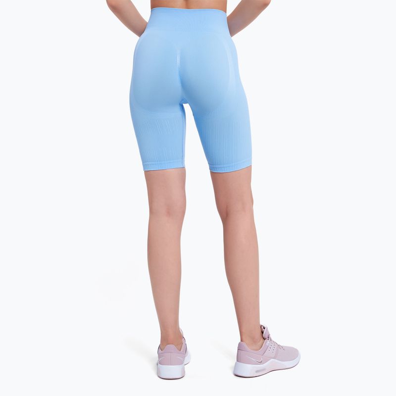 Colanți scurți de antrenament pentru femei Gym Glamour Push Up Baby Blue 407 4