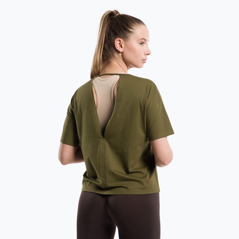 Tricou de antrenament pentru femei Gym Glamour V Khaki 423 3