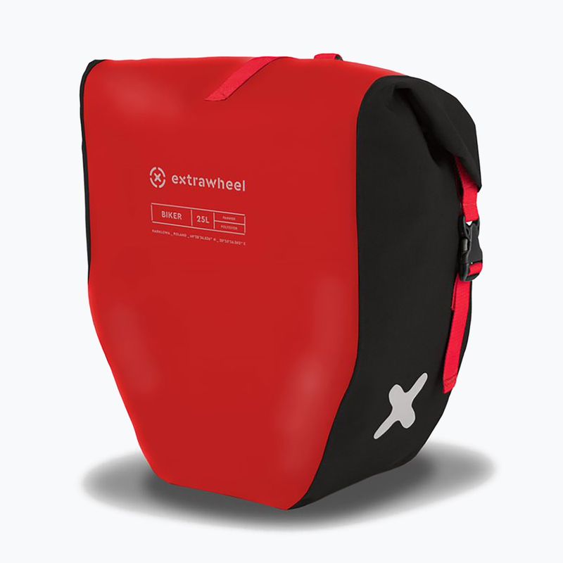 Genți de bicicletă Extrawheel Biker 25L 2 buc. negru-roșii E0119 2