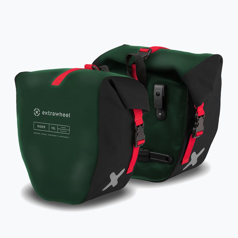 Genți de ciclism Extrawheel Rider 2 x 15 l green/black