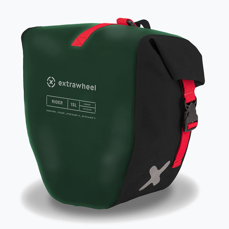 Genți de ciclism Extrawheel Rider 2 x 15 l green/black 2