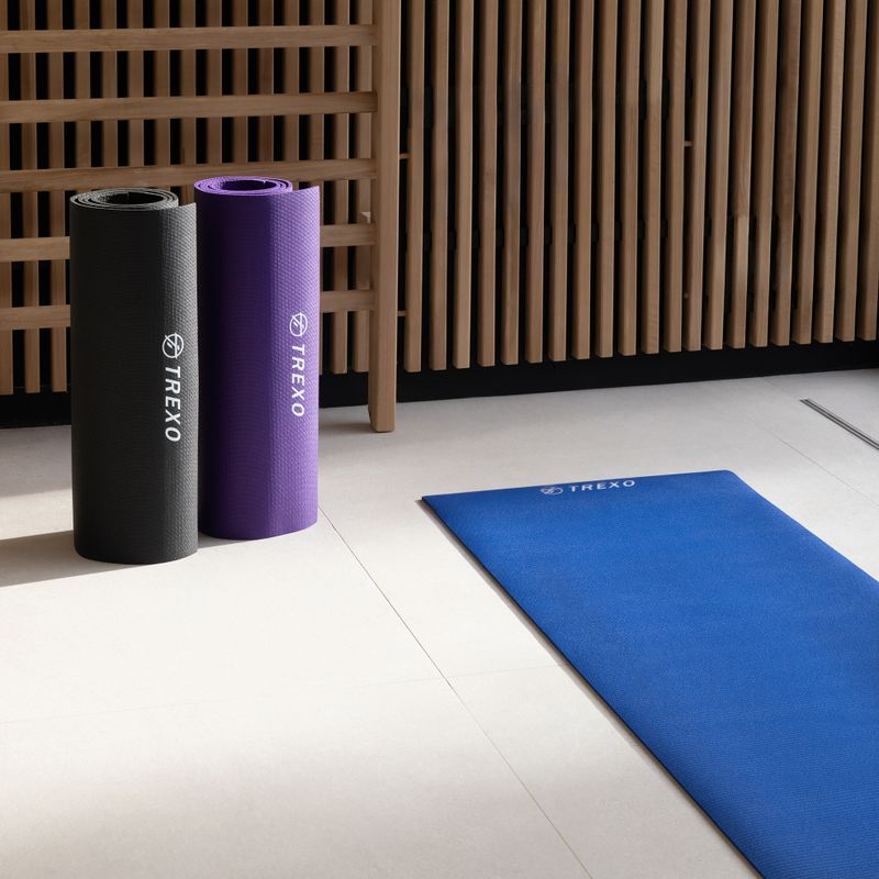 TREXO PVC 6 mm yoga mat negru YM-P01C 4