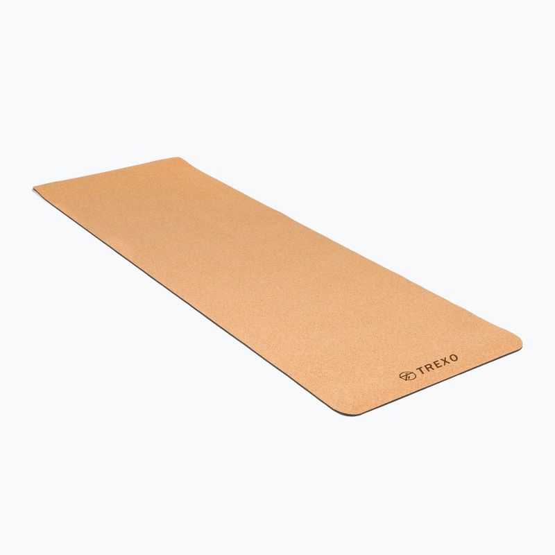 TREXO Yoga mat TPE plută 6 mm negru YM-C01C