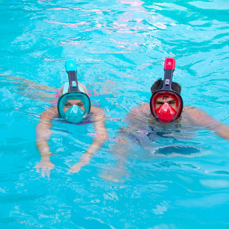 Mască integrală de snorkeling AQUASTIC albastră SMA-01SN 4