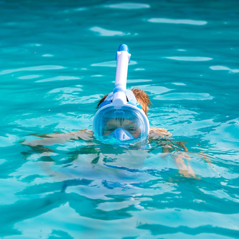 Mască integrală de snorkeling pentru copii AQUASTIC albastră SMK-01N 9