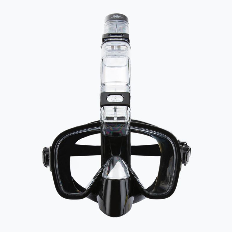 Set de snorkeling AQUASTIC Mască + Tub negru SMFK-01SC