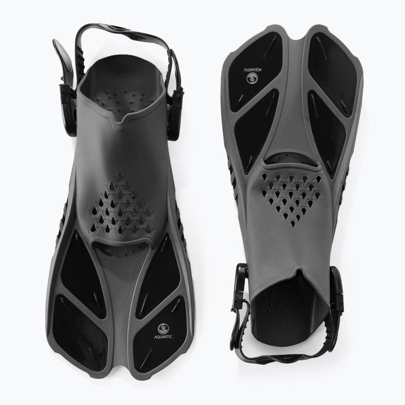 Set de snorkeling AQUASTIC Mască + Aripioare + Tub negru MSFA-01SC 3
