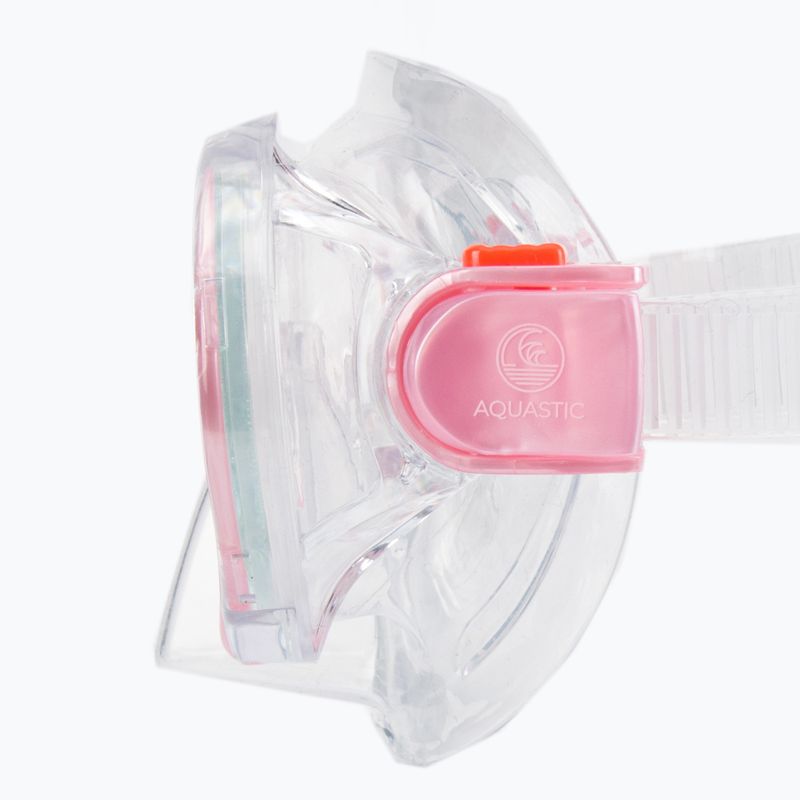 Set de snorkeling pentru copii AQUASTIC Mască + Aripioare + Tub roz MSFK-01SR 15