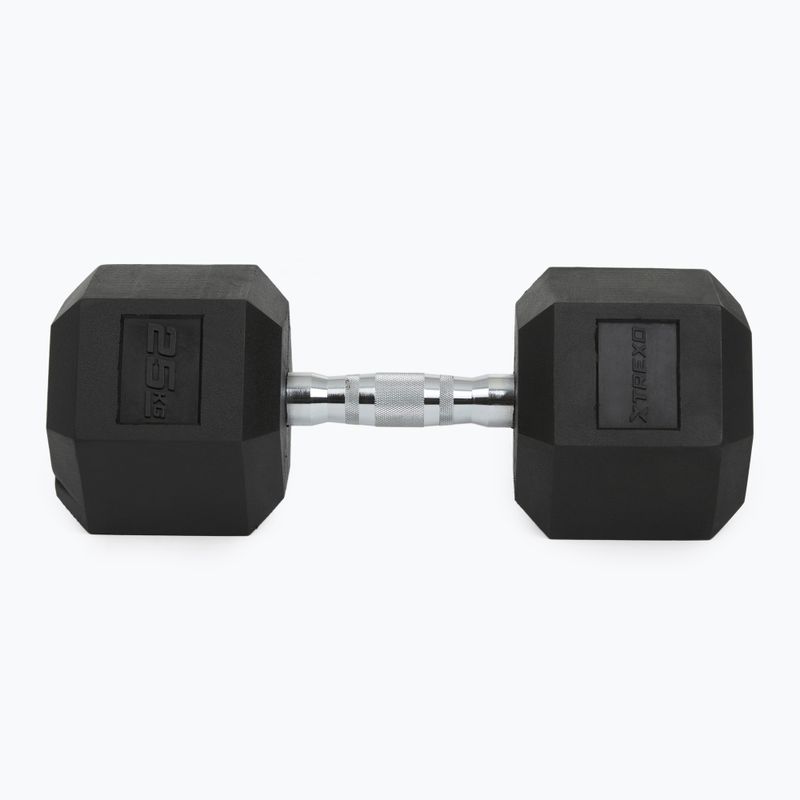 Ganteră cauciucată XTREXO Hex HXD250 25 kg 7
