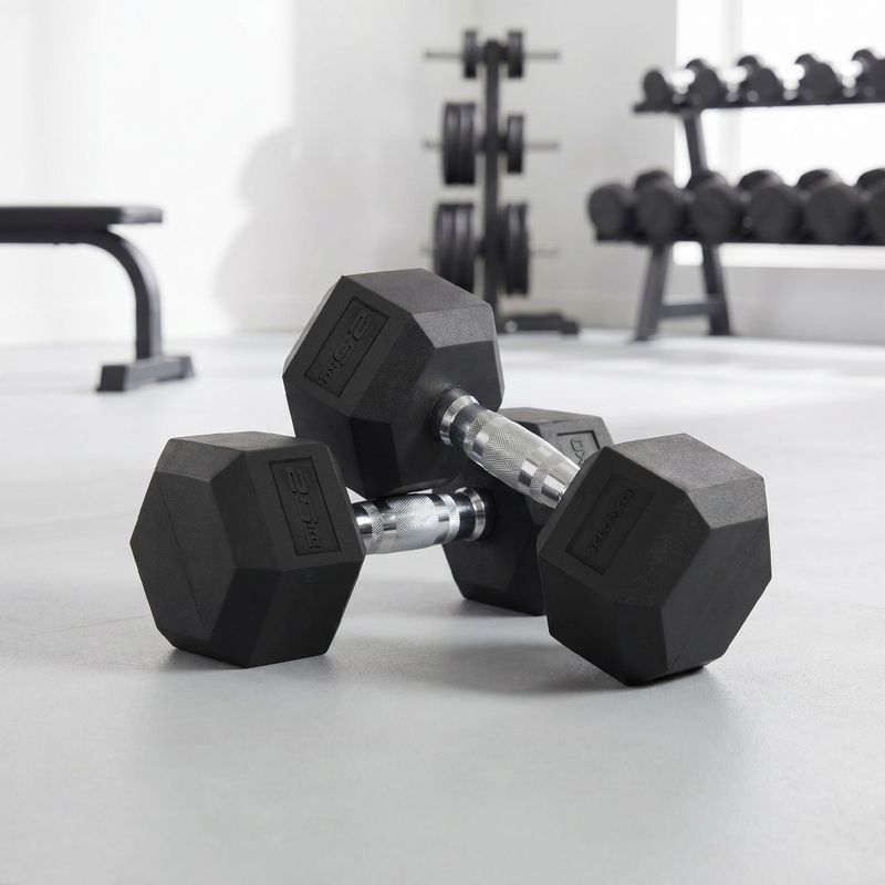 Ganteră cauciucată XTREXO Hex HXD250 25 kg 3