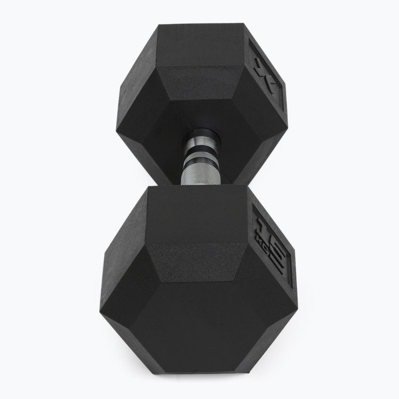 Ganteră cauciucată  XTREXO Hex HXD150 15 kg 6