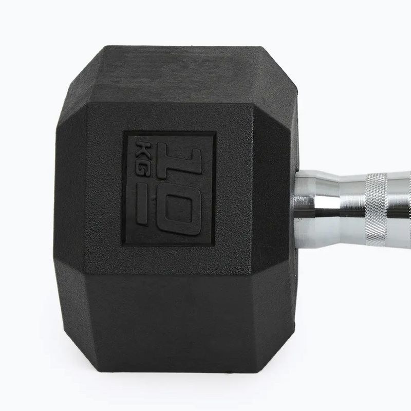 Ganteră cauciucată XTREXO Hex HXD100 10 kg 4